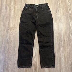 Abercrombie & Fitch Womens 27/4 Ankle Straight Ultra High Curve Love Faded Black